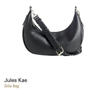 NWT. Jules Kae Zola black/ gold vegan leather bag.